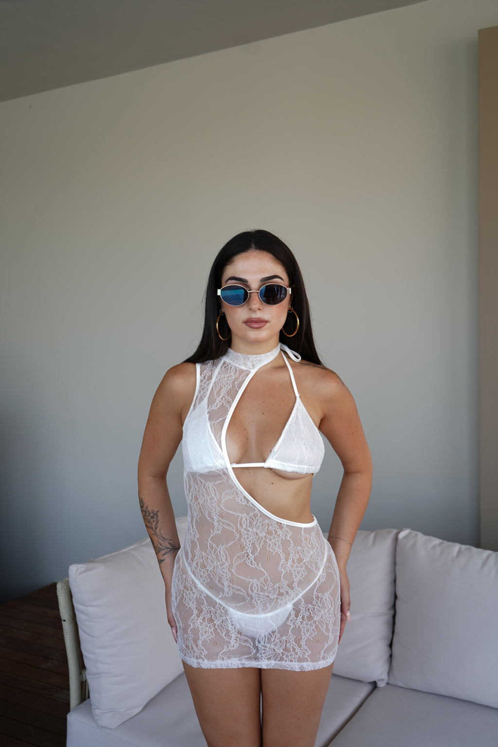 Trikini Pizzo — vista 9 — Bianco — Touché Shop